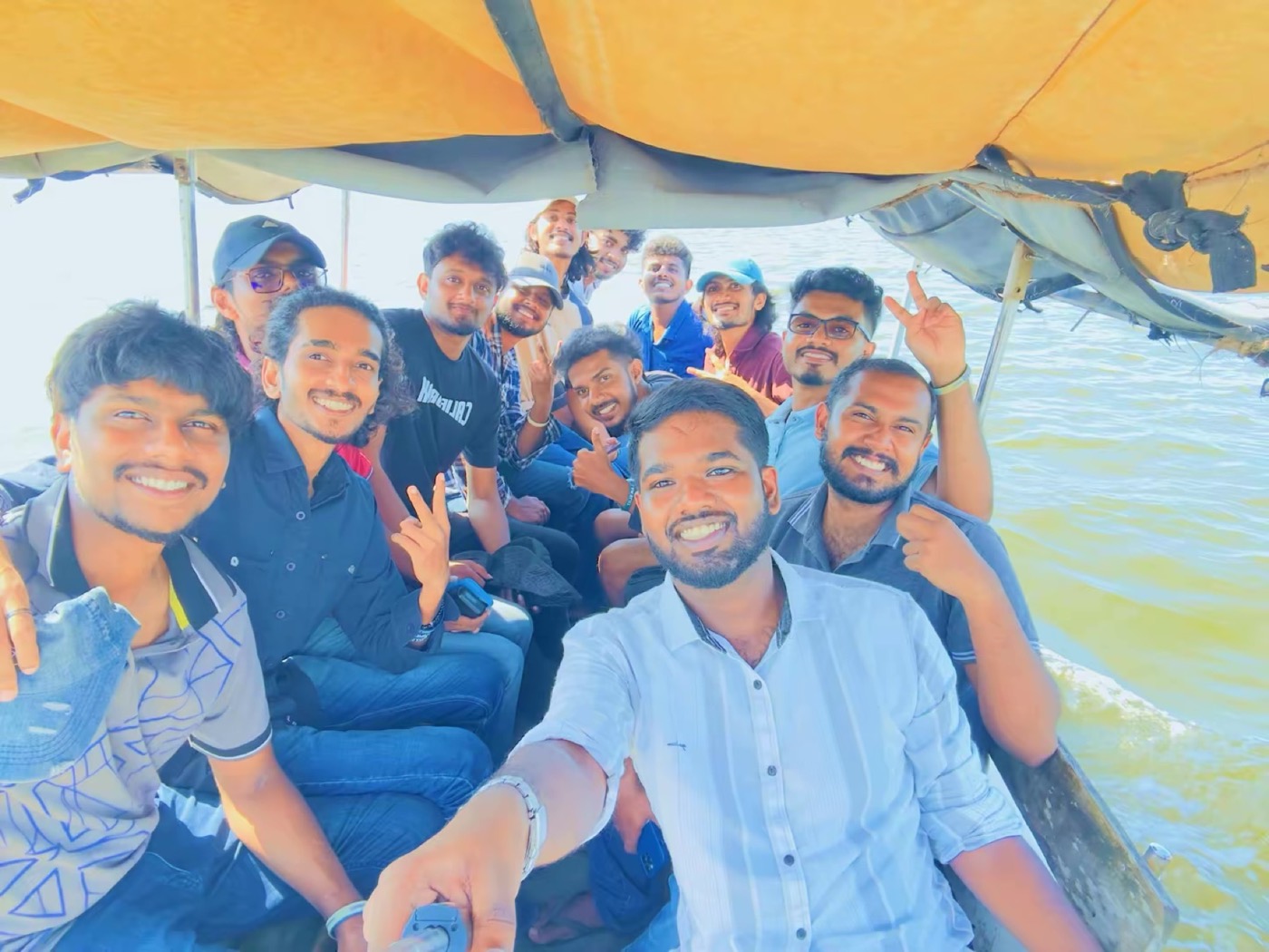 Boat-day selfie with friends
