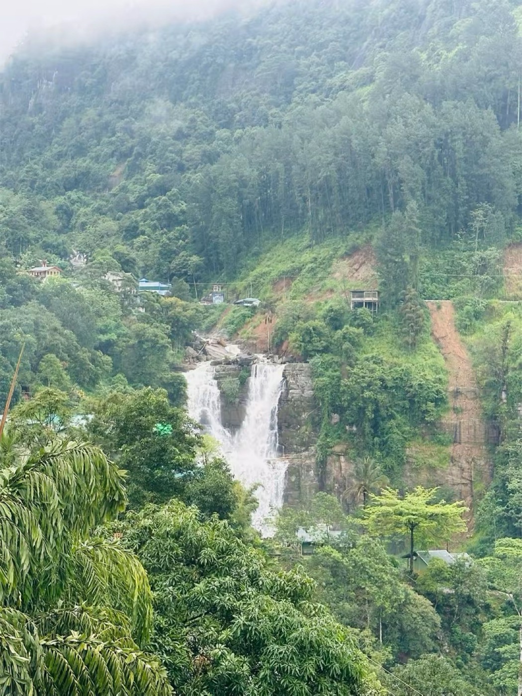 Falls cutting through the valley