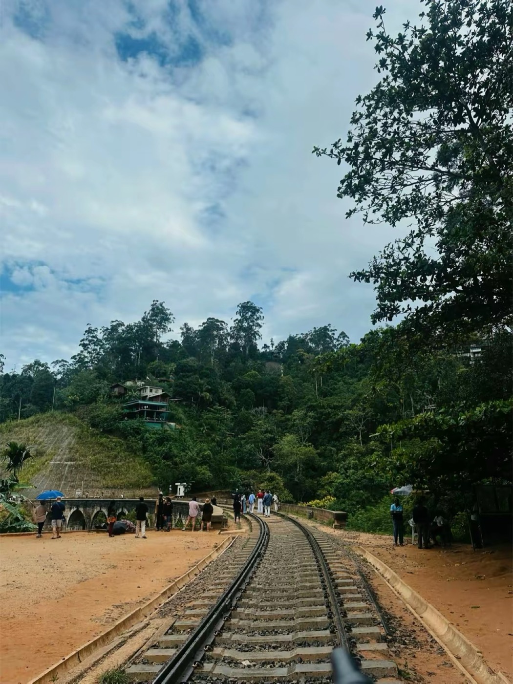 The railway line into the hills