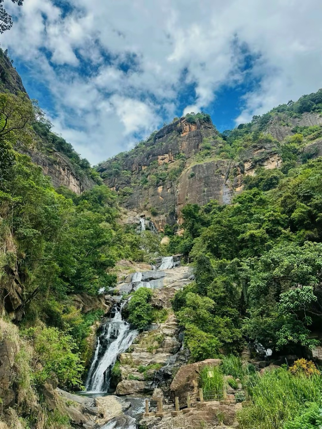 A hill-country waterfall in full flow