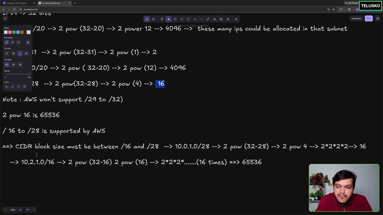 Screenshot: VPC Sizing & CIDR Calculation