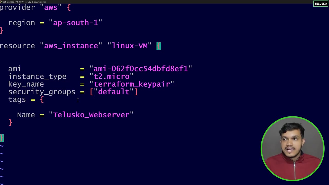 Screenshot: Provisioning EC2 with User Data in Terraform