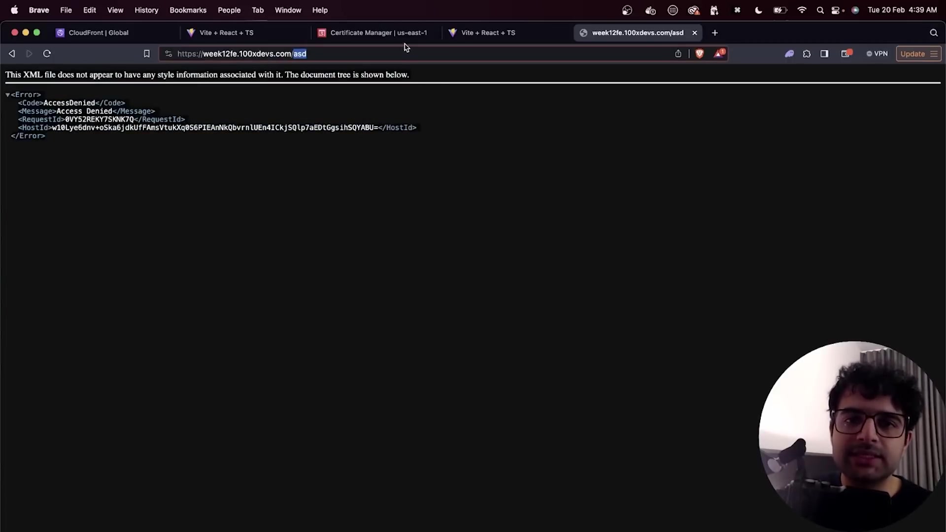 Screenshot: Setting CloudFront Custom Error Pages