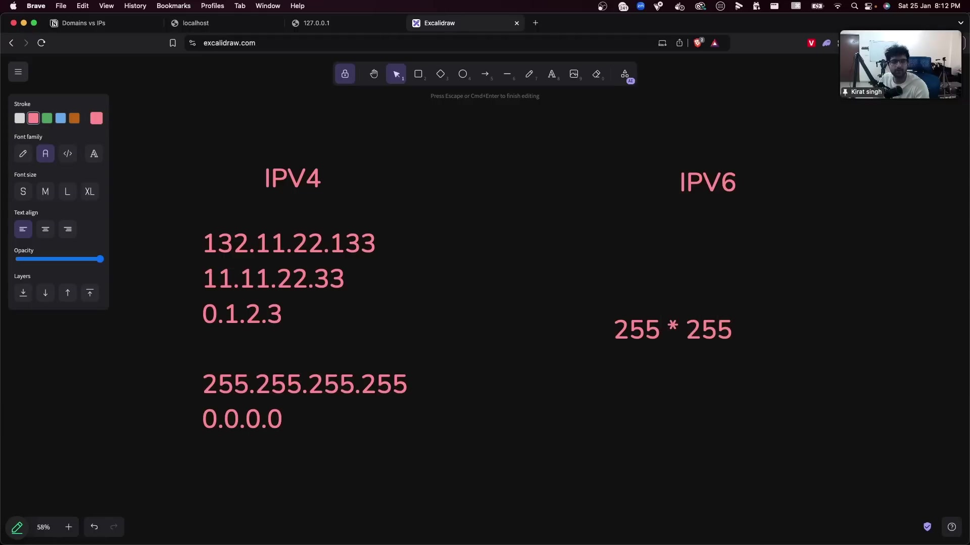 Screenshot: Domains vs IP Addresses