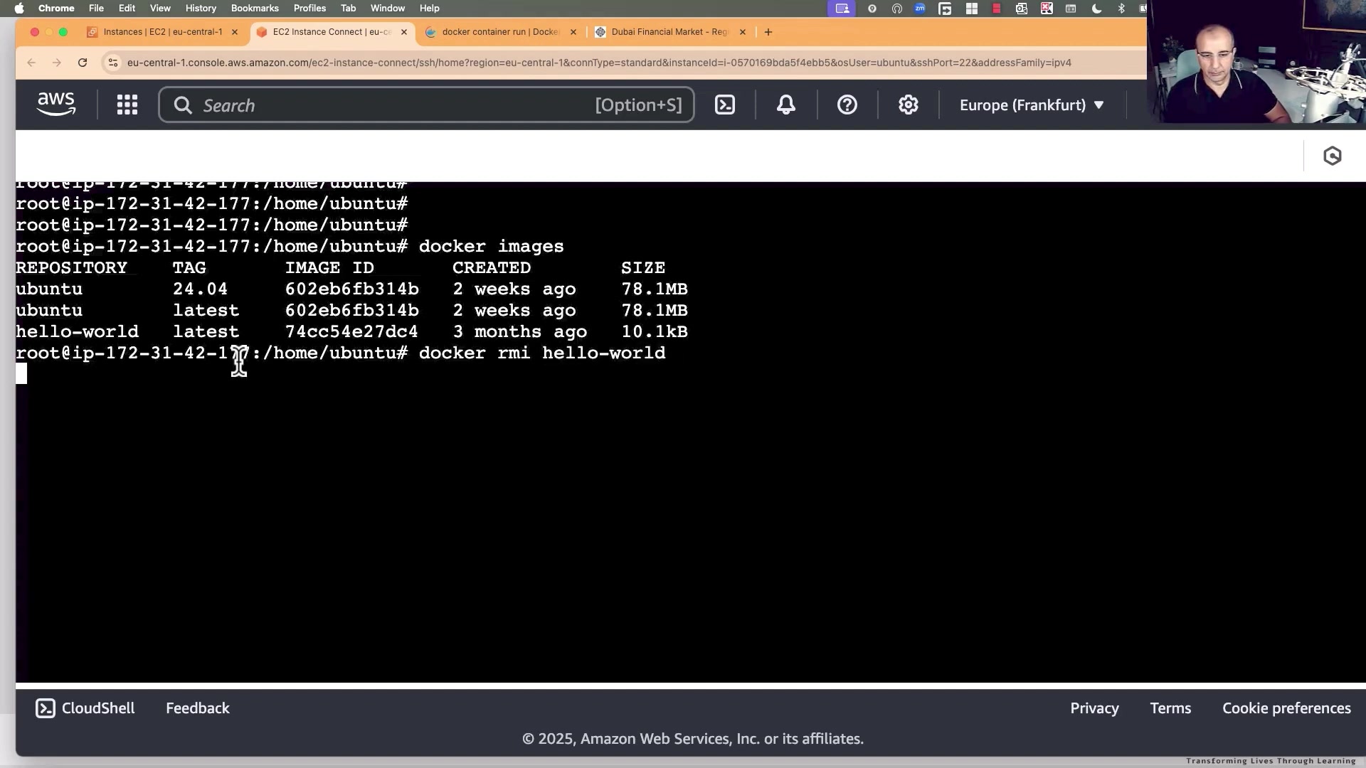 Screenshot: Inspecting Running Containers