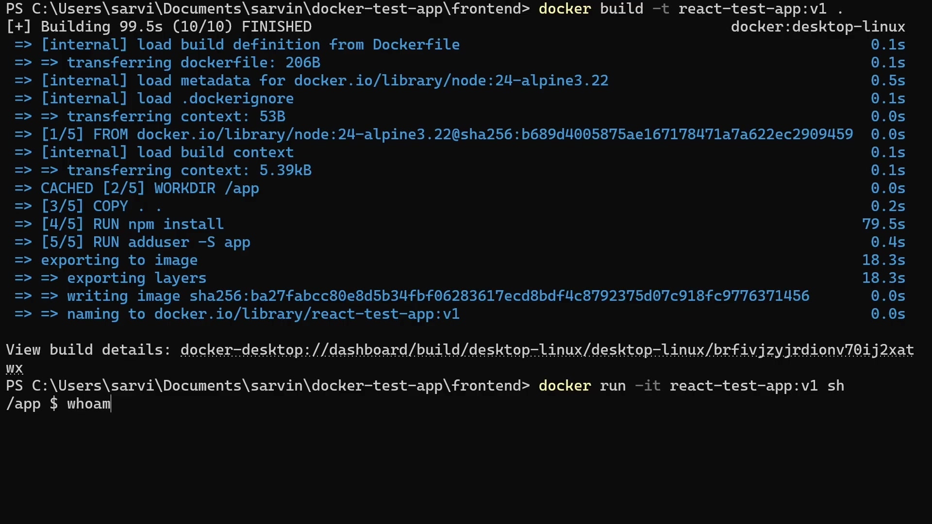 Screenshot: Dockerfile Instructions & Syntax