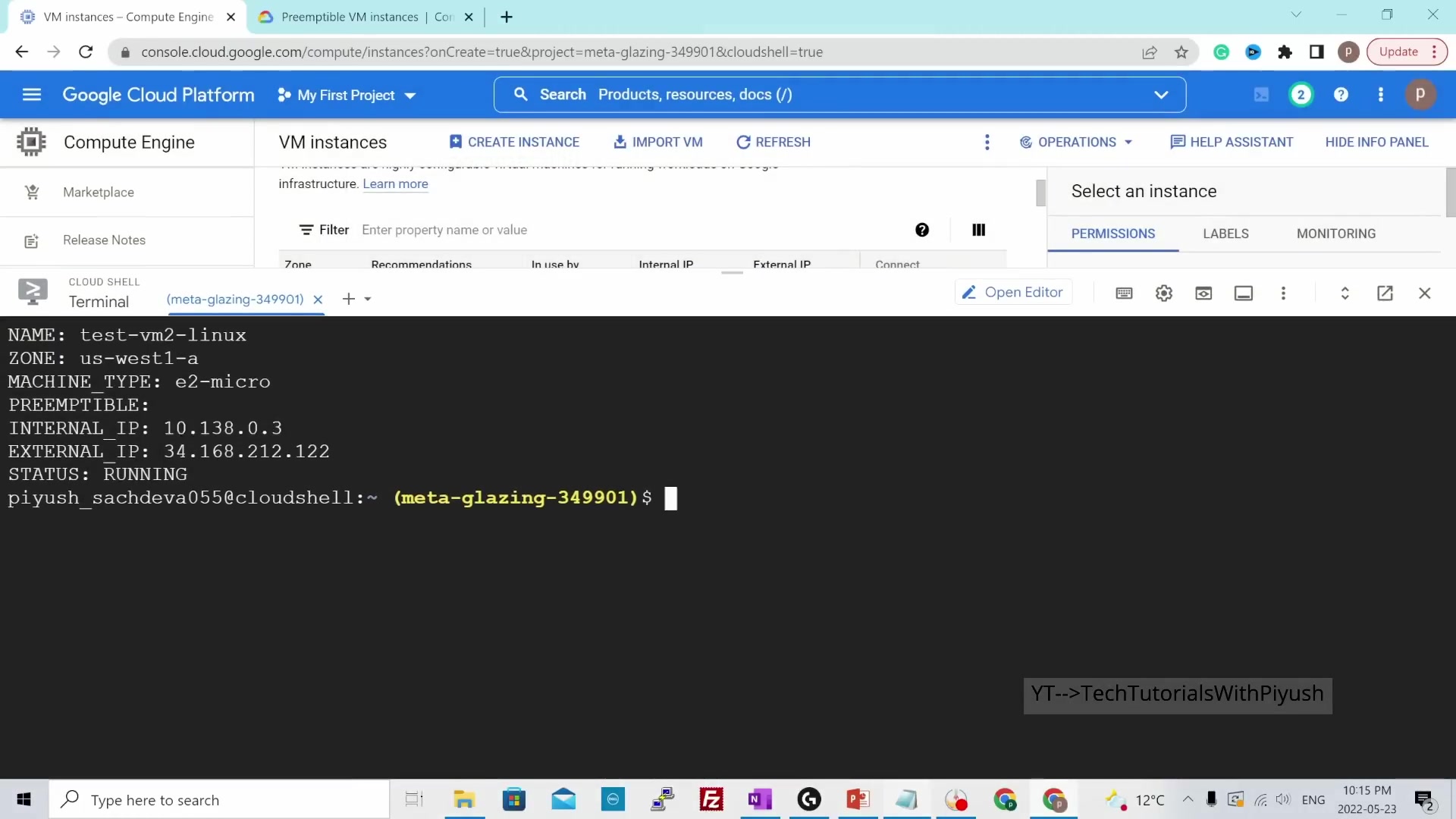 Screenshot: Connecting via SSH & VM Access