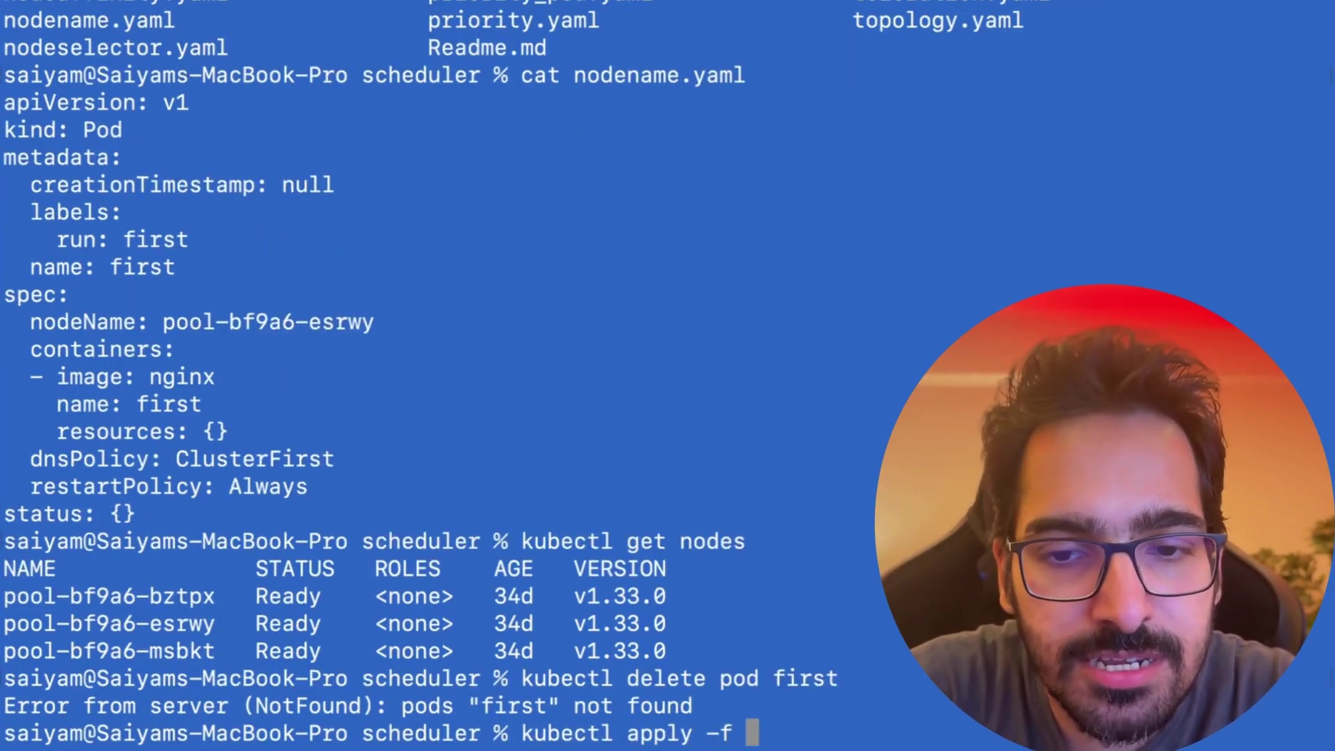 Screenshot: The Kubernetes Scheduler