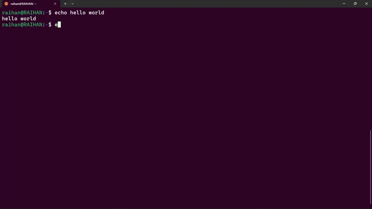 Screenshot: echo writing text to files