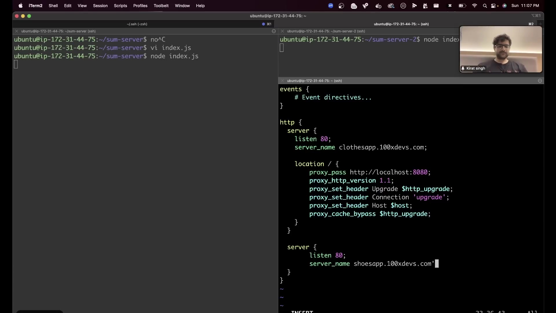 Screenshot: Configuring Nginx Server Blocks