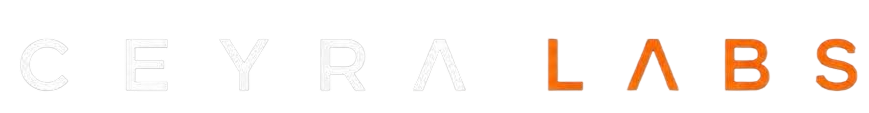 Ceyora Labs — Ceyora Labs wordmark on the dark glassmorphism brand system