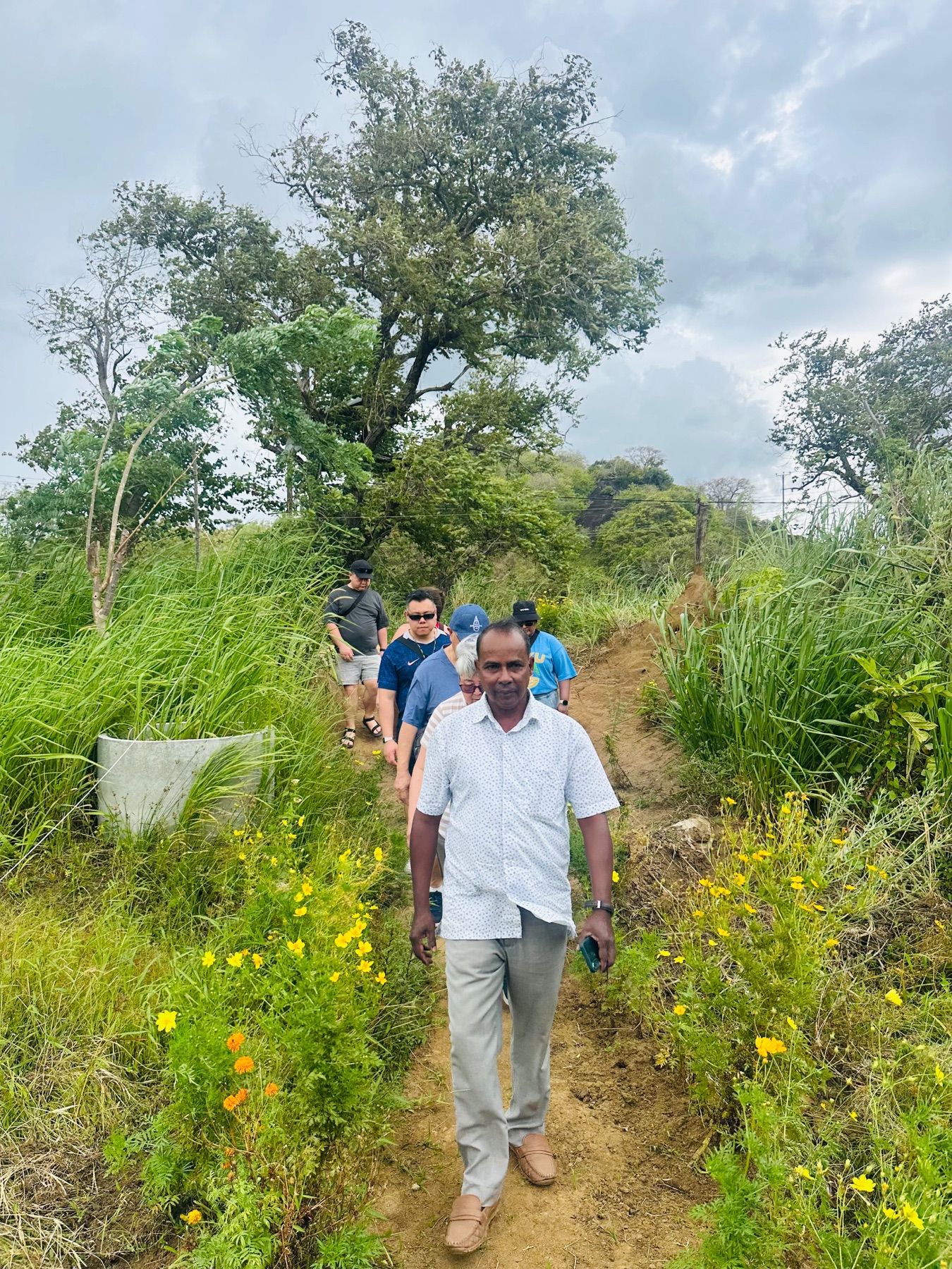 Mahesh guiding a hiking trail