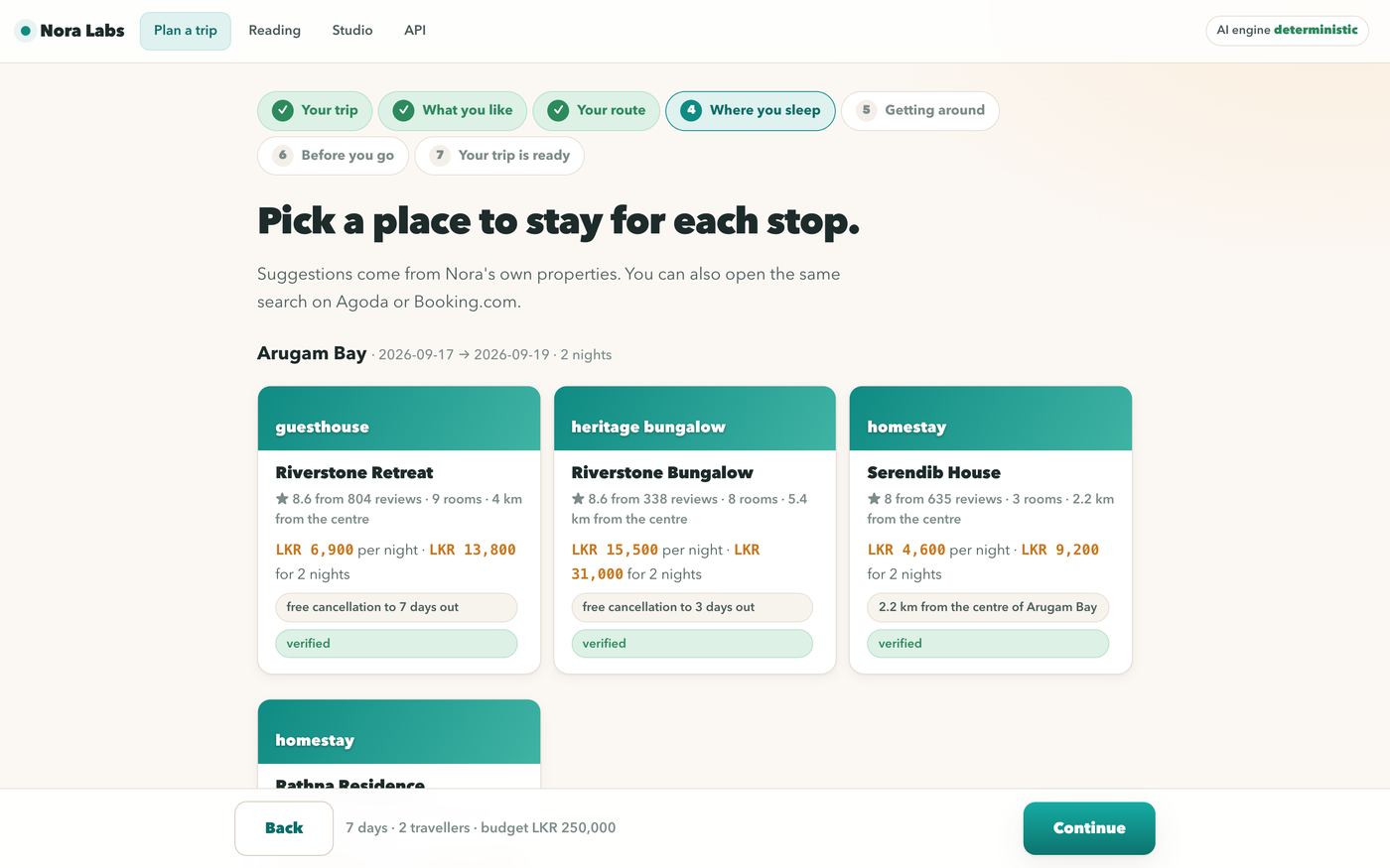 Wizard step 4 — stays suggested per overnight town