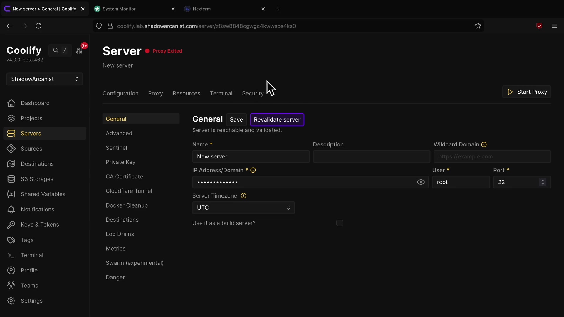 W3DevOps — Validating a remote server in Coolify